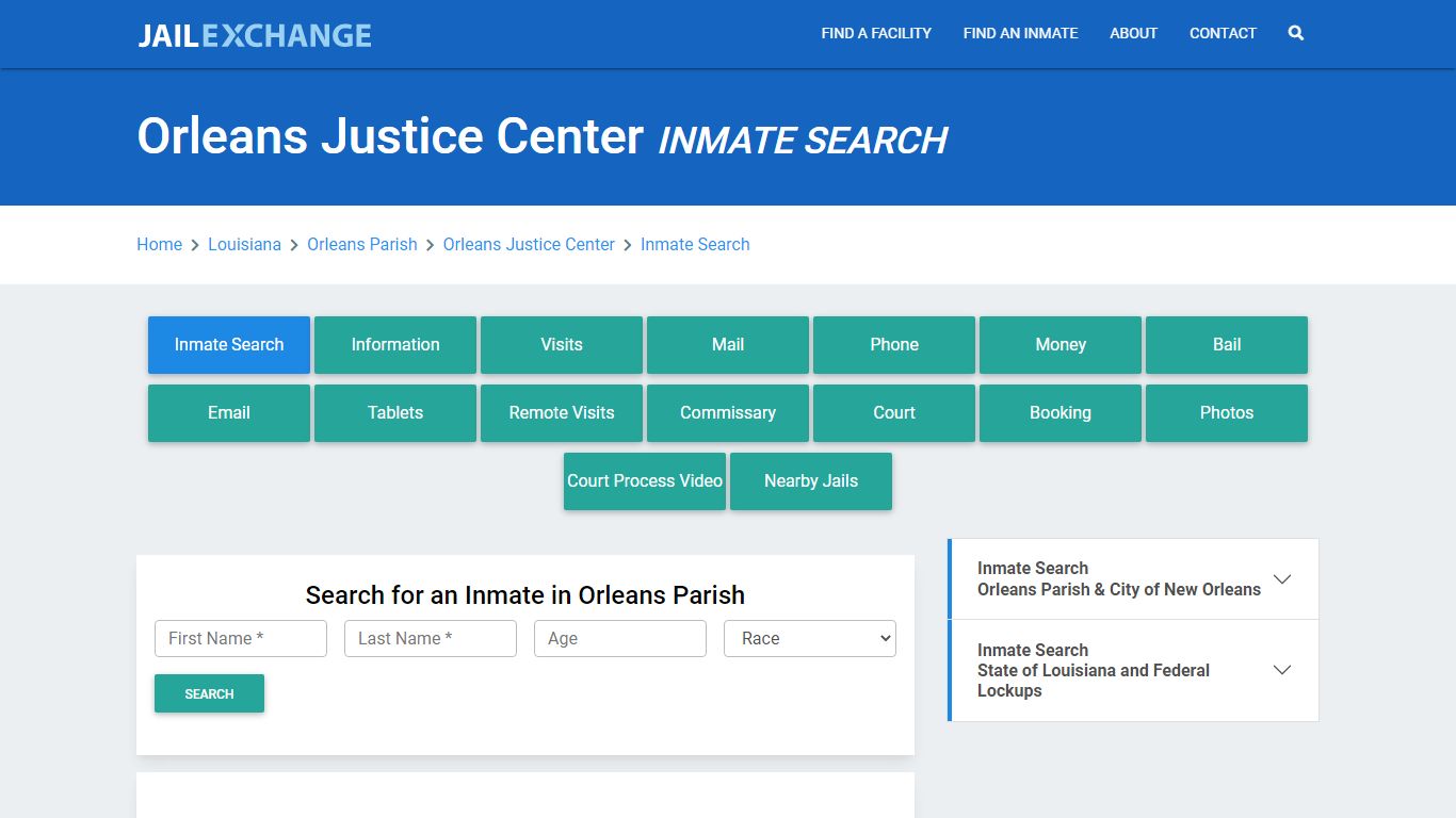 Orleans Justice Center, LA Inmate Search: Roster & Mugshots - Jail Exchange